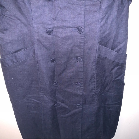 Laura Ashley Vintage Linen And Cotton Sailor Style Red Navy Dress 10 - Picture 7 of 10